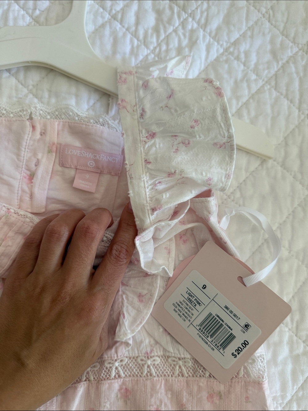 Love shack fancy girls Pink Ruffled Top - Picture 2 of 3